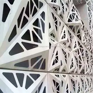 Desain Potong CNC Dekoratif Modern Aluminium Bahan Bangunan Dinding 3d Pelapis Tirai Dinding