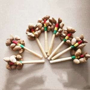 Wholesale Hand‑made Wooden Handle Fruit Shell Shaker Rattle Stick Percussion Shaker For Early Education - Product Image 5