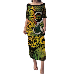 Bandiera nazionale stile Vintage personalizzato Vanuatu Puletasi felice 45 ° Heritage culturale Puletasi abito tradizionale in due pezzi - Product Image 5