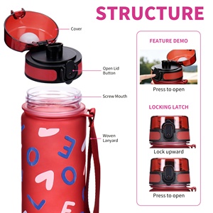 Botella de Plástico Reutilizable de 750 ml con Diseño de Amor, a Prueba de Fugas, para Beber Directamente, el Mejor Regalo para Enamorados, Impresión UV, Regreso a Clases - Product Image 4