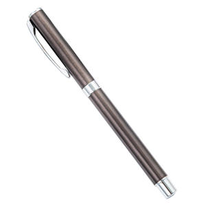 Stylo à encre gel métallique de haute qualité couleur café avec logo gravé, largeur d'écriture 1,0 mm - Product Image 5