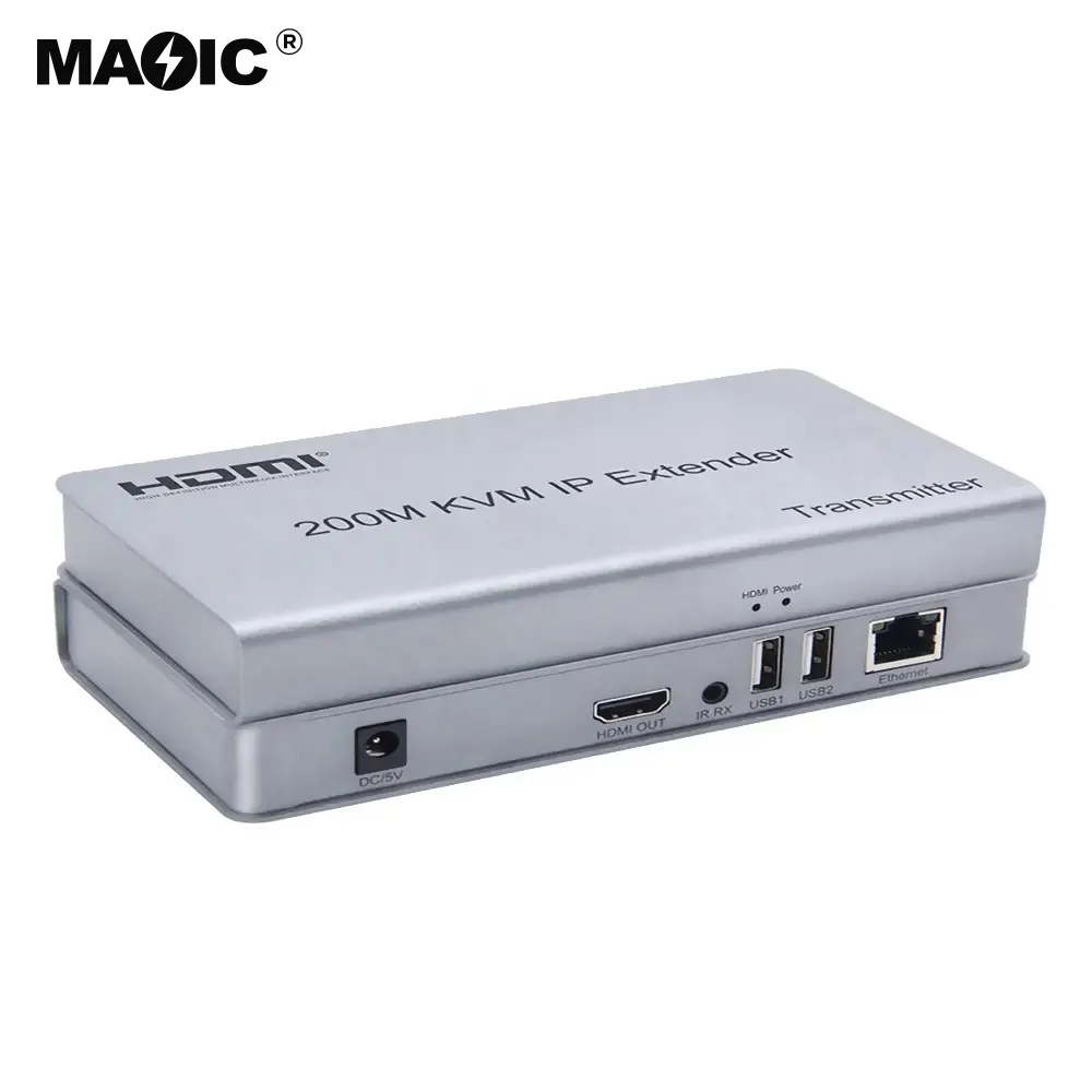 KVM Extender HDMI 200M, pemancar kabel jaringan ke RJ45 Port jaringan KVM IP Extender definisi tinggi 200M dengan USB