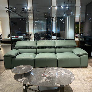 Sofá Cama Reclinable Moderno Keynes de Tres Plazas, con Respaldo Acolchado de Cuero PU, Brazos Acolchados y Patas de Metal, Mueble para Sala de Estar - Product Image 2