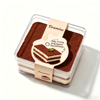 Emballages personnalisés jetables, recyclables, transparents, en plastique PET pour biscuits, gâteaux, pain, salades, tiramisu, boîtes d'emballage avec couvercles