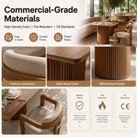 Ensemble de meubles de café-restaurant en tissu Banquette Booth Sièges Canapé avec tables et chaises carrées en bois pour les projets de restaurants