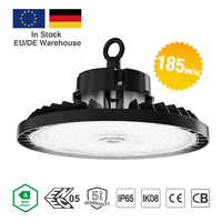 En stock dans l'entrepôt DE EU : Luminaire LED UFO High Bay intelligent à capteur, 185 lm/W, 100W-200W, en aluminium moulé sous pression, pour garage
