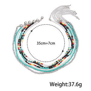 Ensemble de colliers bohèmes multicolores en perles de rocaille, chaîne de pull multicouche perlée, bijoux et accessoires de mode pour femmes - Product Image 4