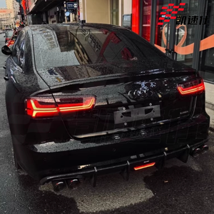 Diffuseur arrière en fibre de carbone pour <span class=keywords><strong>Audi</strong></span> A6 C7.5 S6 Coupé <span class=keywords><strong>RS6</strong></span> Berline S Line Sport, lèvre de pare-chocs avec éclairage, lèvre de pare-chocs arrière, lèvre arrière - Product Image 6