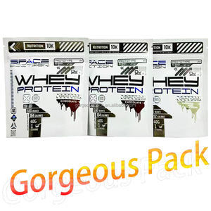 Sacs Mylar personnalisés à fermeture éclair pour poudre protéinée, impression numérique, faible MOQ, refermables, type stand-up - Product Image 2