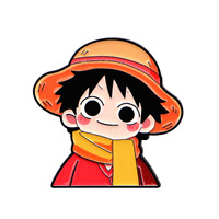 5 Diseños de Pines Esmaltados de Metal de Anime Japonés One Piece, Accesorios de Moda para Bolsos, Pines de Aleación Metálica