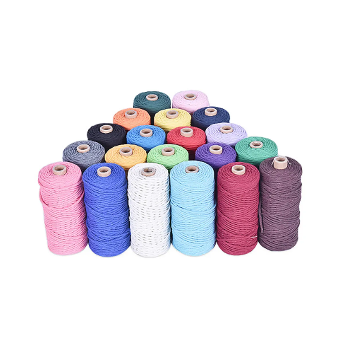Charmkey wholesale stock color 100 meter roll 3mm macrame cord recycled cotton rope yarn for handmade textile cheap price