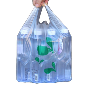 Sac de courses en plastique personnalisé avec logo, écologique, recyclable, sac T-shirt, sac non tissé pour l'emballage des légumes, promotion - Product Image 6