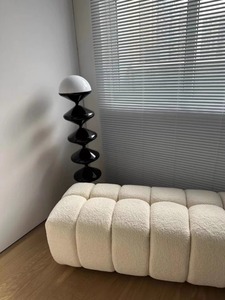 Lamb Velvet Bench Luxury Hotel Entrance Ottoman Wholesale Manufacturer OEM ODM Custom Size Bedroom <b>Sofa</b> <b>Stool</b> - Product Image 2
