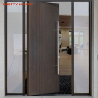 Puertas Residenciales Modernas con Cerraduras Inteligentes, Puerta Pivotante de Aluminio para Entrada Principal, Uso en Escuelas y Centros Comerciales