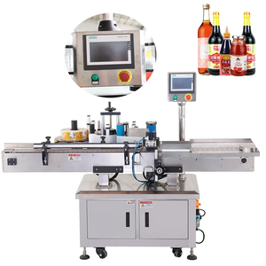 Machine d'étiquetage de bouteilles pour petites entreprises, personnalisable en usine, pour bouteilles de vin et d'eau, contrôlée par PLC, écran tactile automatique, verre/métal - Product Image 2