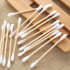 Outil de maquillage de salle blanche industrielle jetable chirurgical tige en bambou/bois/papier 2 têtes coton-tige écouvillon d'oreille Q conseils - Product Image 4