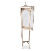 Vitrine fine de style moderne du XVIIe siècle, en acajou artisanal, avec verre transparent et bouton doré, pour salon, meuble de rangement