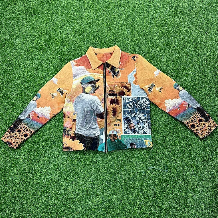 Produsen kustom jaket Bomber tyler the creator kustom jaket Tapestri pria