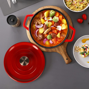 Fournisseur d'usine Nouvelle conception Haute qualité Personnalisable Casserole <span class=keywords><strong>en</strong></span> <span class=keywords><strong>fonte</strong></span> émaillée Poêle à frire Ensemble de batterie de cuisine - Product Image 4