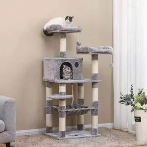 Arbre à chat personnalisé avec griffoirs en sisal perchoirs maisons hamac meubles tour à chat