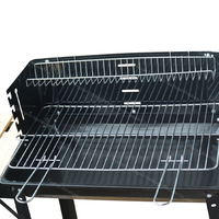 Chariot de barbecue en acier avec roues pour charbon de bois, portable, pour jardin, extérieur, camping et fêtes