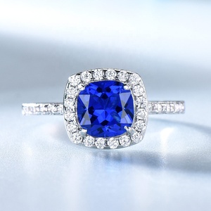 Nouvelles bagues de luxe en joaillerie fine <span class=keywords><strong>pour</strong></span> femmes, bague vintage en <span class=keywords><strong>saphir</strong></span> <span class=keywords><strong>pour</strong></span> mariage, fiançailles, fête, style tendance, pierre principale en zircon - Product Image 3