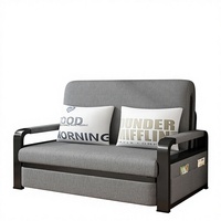 Sofá Cama Plegable de Doble Uso para Apartamentos Pequeños, Multifuncional, Extensible, con Tela Lavable y Estructura Metálica
