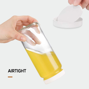 Botol Jus Kaca 16 OZ dengan Segel Gabus, Stoples Minum yang Dapat Digunakan Kembali, Gelas Air Perjalanan, Gelas Mason Tinggi dengan Cetak Sablon - Product Image 2