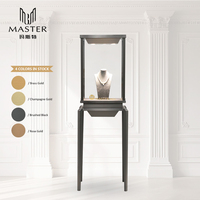 Vitrina Vertical Negra MASTER para Joyería, Vidrio Templado Reforzado, Luz LED Brillante, Gabinete para Exhibición en Tiendas, Centros Comerciales y Minoristas