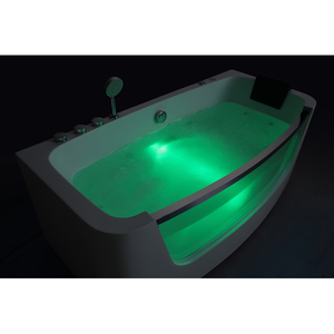 <span class=keywords><strong>Baignoire</strong></span> balnéo de luxe AFFINARE 1,6 m en acrylique avec panneau latéral en verre, design victorien rectangulaire, avec fonction massage, pour usage intérieur - Product Image 5