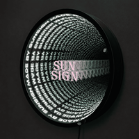 Enseigne néon LED RVB à effet miroir infini, boîte lumineuse en acrylique personnalisée à effet miroir abysse, décoration murale à changement de couleur pour bars, clubs et événements