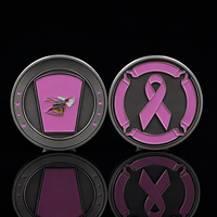 Pièce commémorative personnalisée LGC avec logo, ruban rose pour la sensibilisation au cancer du sein, ligne bleue fine, émail, souvenir