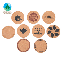 Sous-verres ronds en liège naturel Musen, écologiques, personnalisables, pour la décoration de table quotidienne, isolation thermique
