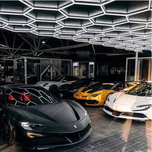 Lampu Garasi Hexagonal 6000K SUEZ 2024 Kustomisasi Baru untuk Servis Mobil, Detailing, dan Supermarket - Product Image 2