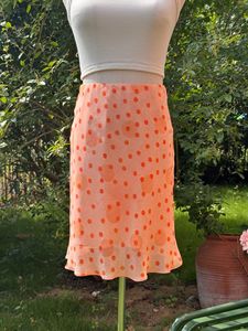 Falda Midi de Seda Georgette Rosa Burbuja Estilo Té Francés para Mujer, Falda Corta Romántica con Corte en Diagonal y Estilo Sirena - Product Image 3