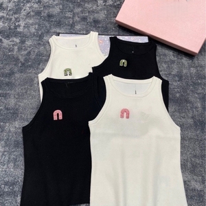 J0081 Ropa de Verano Moderna, Top de Punto con Cuello Redondo y <span class=keywords><strong>Estampado</strong></span> de Letras, <span class=keywords><strong>Chaleco</strong></span> sin Mangas para <span class=keywords><strong>Mujer</strong></span> - Product Image 1