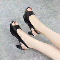 Y 35-41 Nouvelles Sandales à Talons Hauts Épais, Plateforme Imperméable, Bout Ouvert, Grandes Tailles pour Femmes