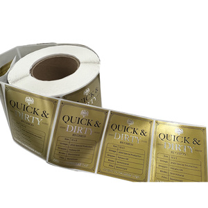 Étiquette de luxe personnalisée en <span class=keywords><strong>feuille</strong></span> d'or avec logo, autocollant en papier pour imprimante auto-adhésive, emballage en flexographie à l'encre de soja de qualité supérieure - Product Image 6