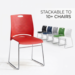Silla de Conferencia Apilable con Respaldo de PP, Asiento Tapizado, Estructura de Acero Cromado, para Oficina o Sala de Capacitación, 12 Colores, Proveedor OEM - Product Image 4