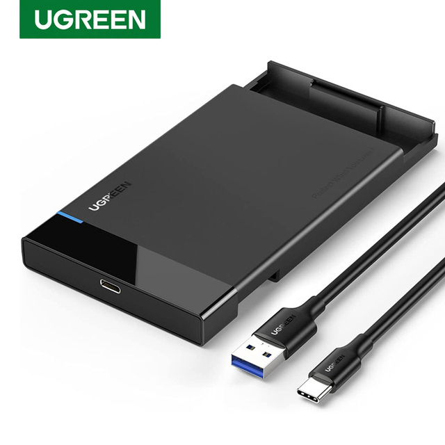 UGREEN 2.5" Hard Drive Enclosure USB C 3.1 Gen 2 to SATA III 10Gbps for SSD HDD 7mm External Hard Drive Disk Case with UASP