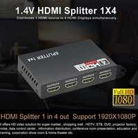 Répartiteur HDMI Professionnel OEM 1x4 Full HD 3D 1080P 4 Ports, Convertisseur HDMI 1 Entrée 4 Sorties pour Téléviseur