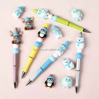 Perles 3D en silicone et PVC en forme d'animaux de dessin animé pour la fabrication de bracelets, de porte-monnaie et de chaînes de téléphone portable – Nouveauté Hiver Joyeux