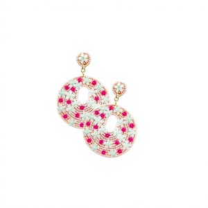 Nuevos pendientes colgantes con diseño de cara sonriente de dibujos animados, gafas de sol con bandera americana y cuentas de estrella para mujer, joyería para fiesta de boda - Product Image 3