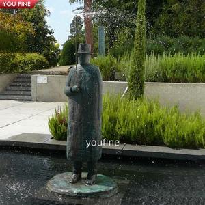 屋外庭園ストリート真鍮製ジャン・ミッシェル・フォロン彫刻ブロンズ傘を持つ男性像 - Product Image 4