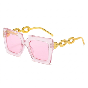 <span class=keywords><strong>Lunettes</strong></span> de soleil Hip Hop à maillons épais avec logo personnalisé, faible MOQ, monture carrée audacieuse, verres teintés, pour boutiques - Product Image 6