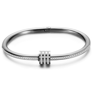Bracelet en diamant or rose 65 mm, taille brillant ronde, unisexe, à porter au quotidien - Product Image 5