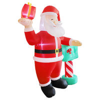 Vente directe d'usine Décoration de jardin gonflable Père Noël pour fête de Noël Père Noël souriant avec boîte cadeau