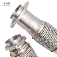Tuyau d'échappement en acier inoxydable 304 de 1,5 mm pour BMW X3M/X4M F97/F98 3.0T 2019-2023, collecteur d'échappement droit avec bouclier thermique