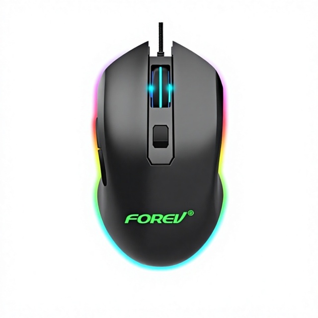 FV-Q7 USB Optical Sensor Gaming Mouse Wired Rainbow-Backlit for PUBG Internet Cafes and E-Sports Tournaments