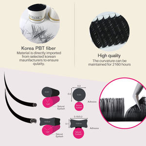 Neicha Volumen Extensiones de pestañas Hecho a mano Pelo sintético Grueso Dd Curl 0,03mm Etiqueta privada Bandeja de pestañas Negro natural 2 bandejas - Product Image 3